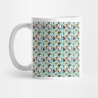 Tropical Botanical Garden Plants On White Mug